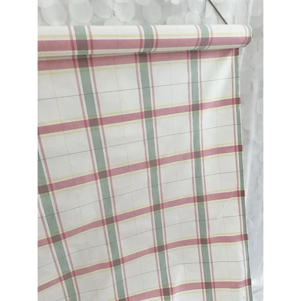 Vintage 90’s Pink Green Cream Yellow Plaid Fabric Cottage Country By The YARD